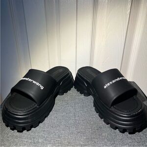 Alexander Wang Black Logo Slides